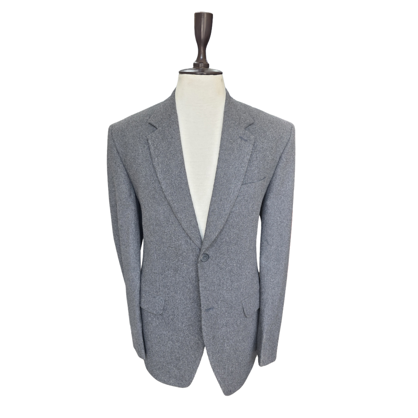 Men’s Grey Wool Coat – Classic Single Breasted Formal Blazer