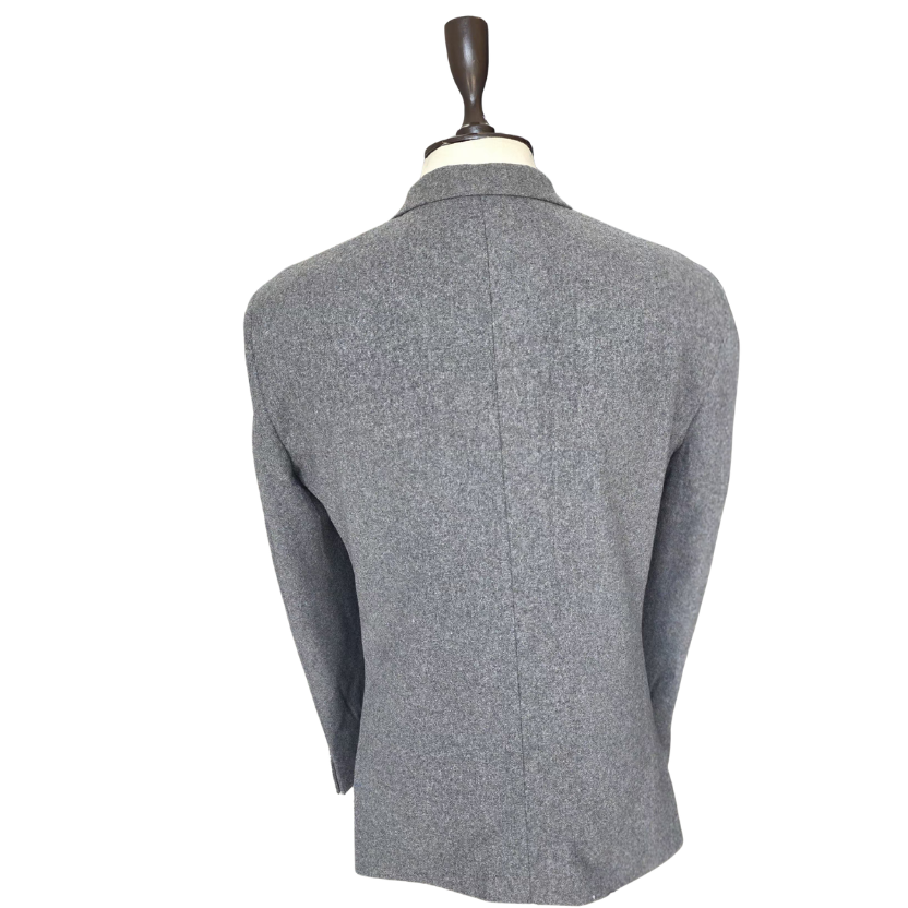Men’s Grey Wool Coat – Classic Single Breasted Formal Blazer