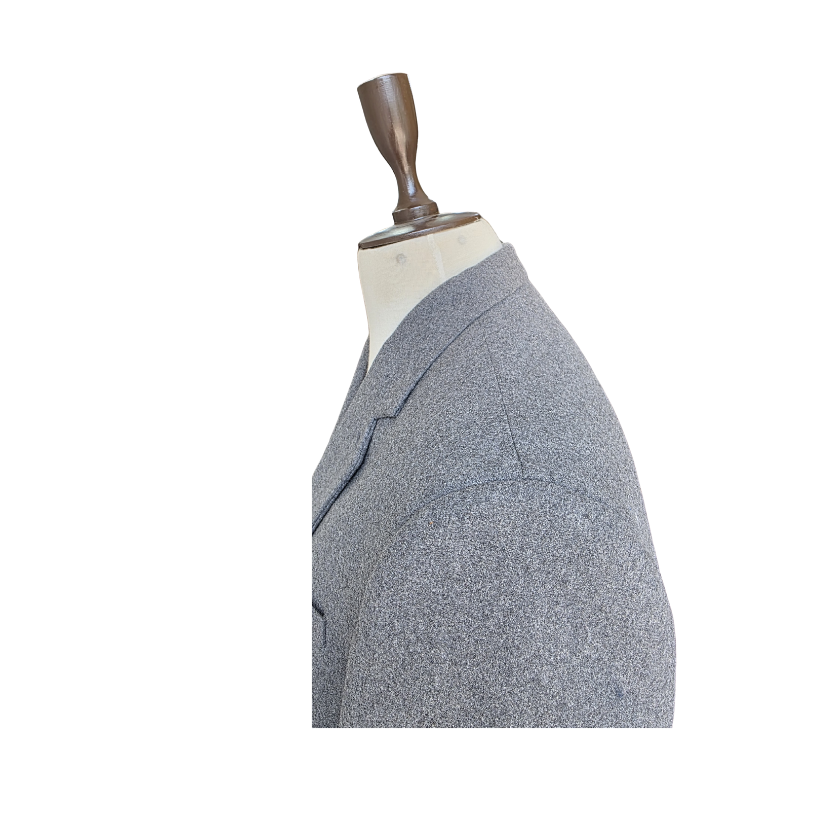 Men’s Grey Wool Coat – Classic Single Breasted Formal Blazer